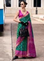 Silk Green Traditional Wear Printed Saree